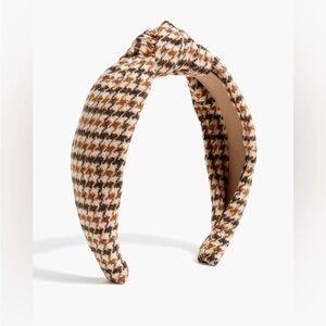 J.Crew Factory tan houndstooth knotted headband